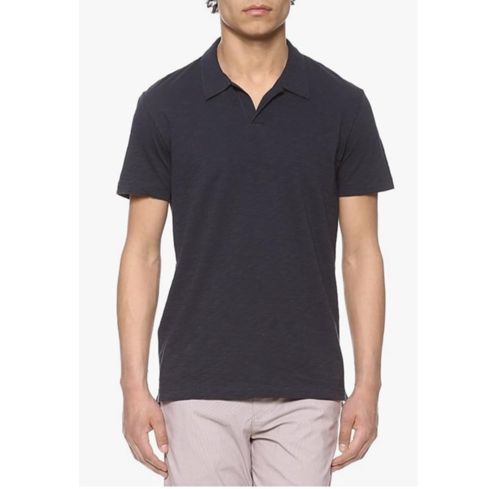 Theory Willem Nebulous Slub Cotton Short Sleeve Men’s Polo Shirt Size Medium